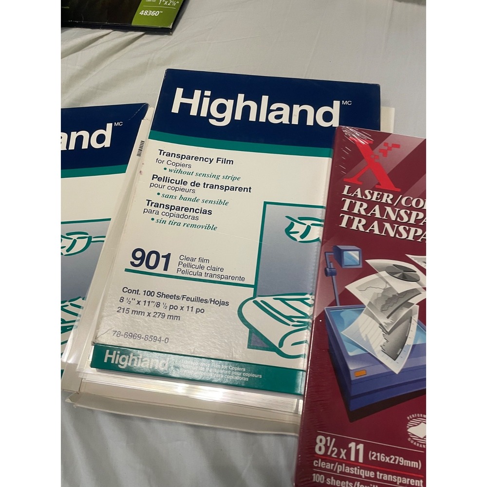 Highland 903 Transparency Film for Copiers Removable Stripe 97 Sheets( 3 packs )